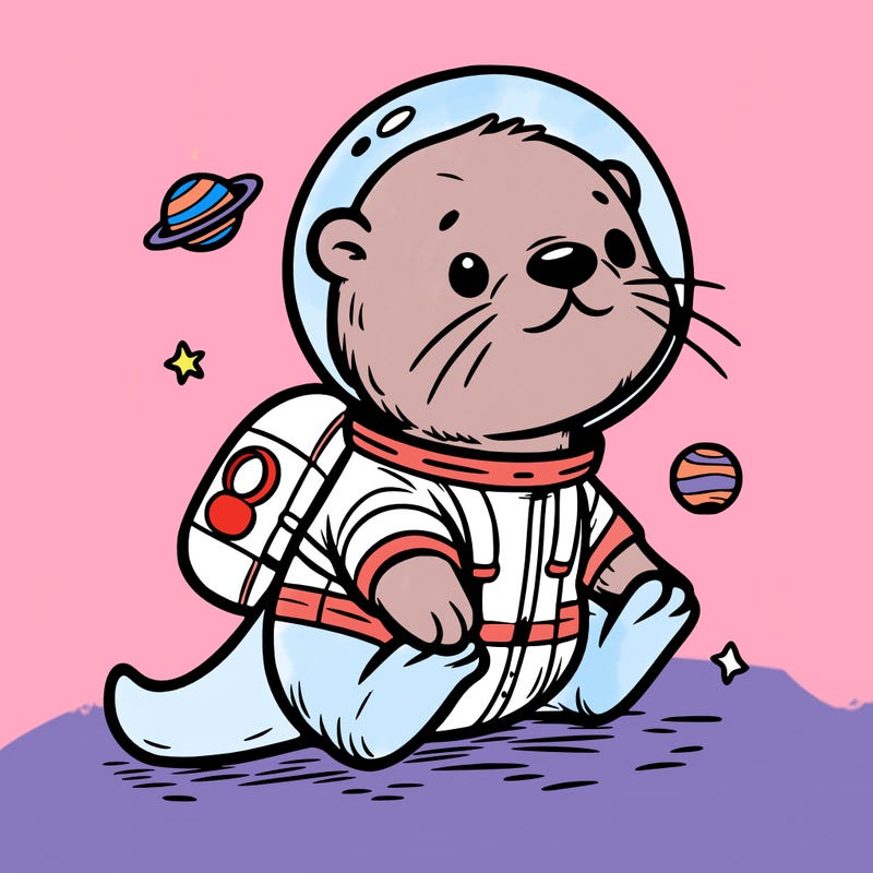 otter in a space suit