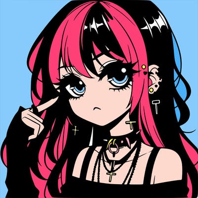goth anime girl
