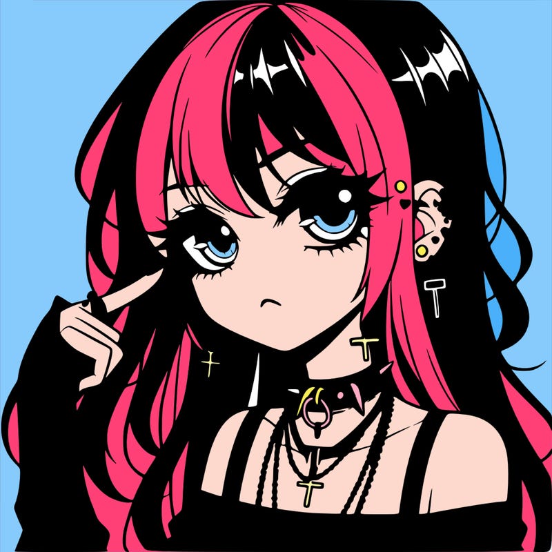 goth anime girl