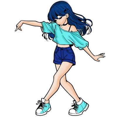 realistic girl danceing