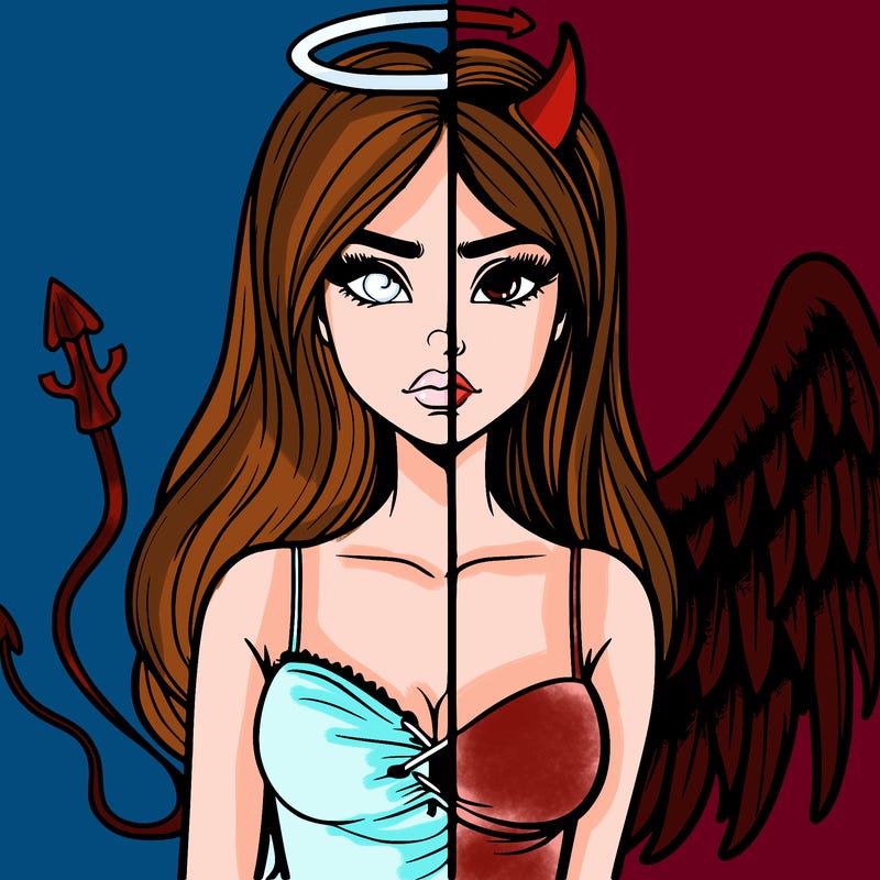 devil vs angel realistic girl