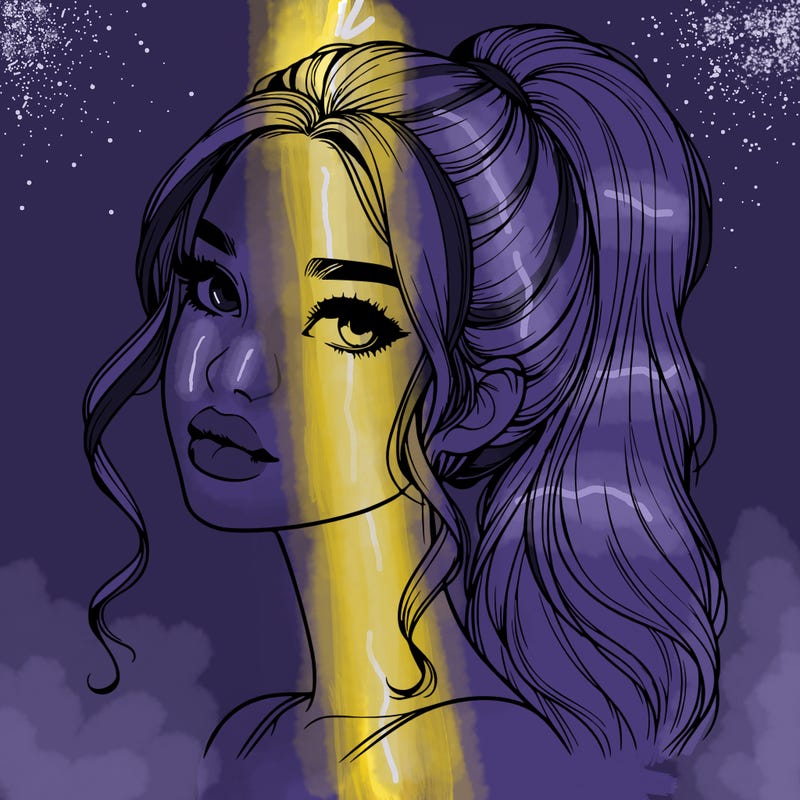 realistic girl with a ponytail on her hair and lips