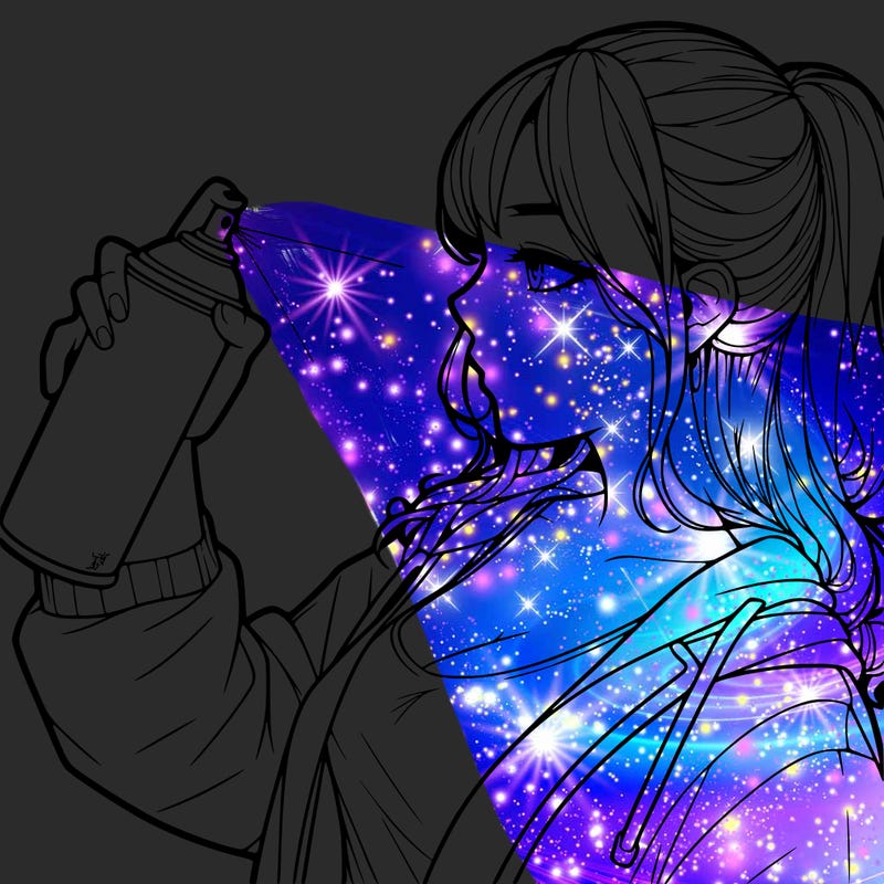 a realistic girl spray, painting