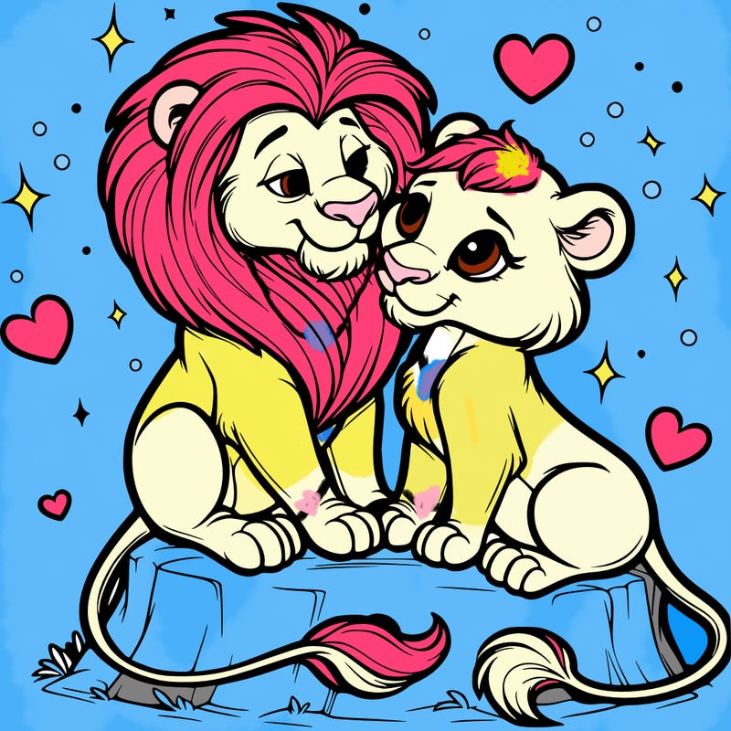 lion and lioness inlove
