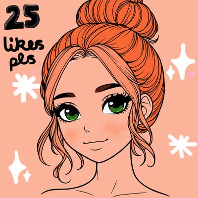 realistic pretty girl with hair in bun