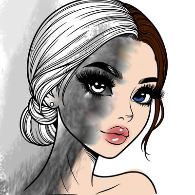 realistic girl with lashes