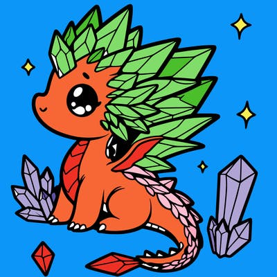 little cute crystal dragon