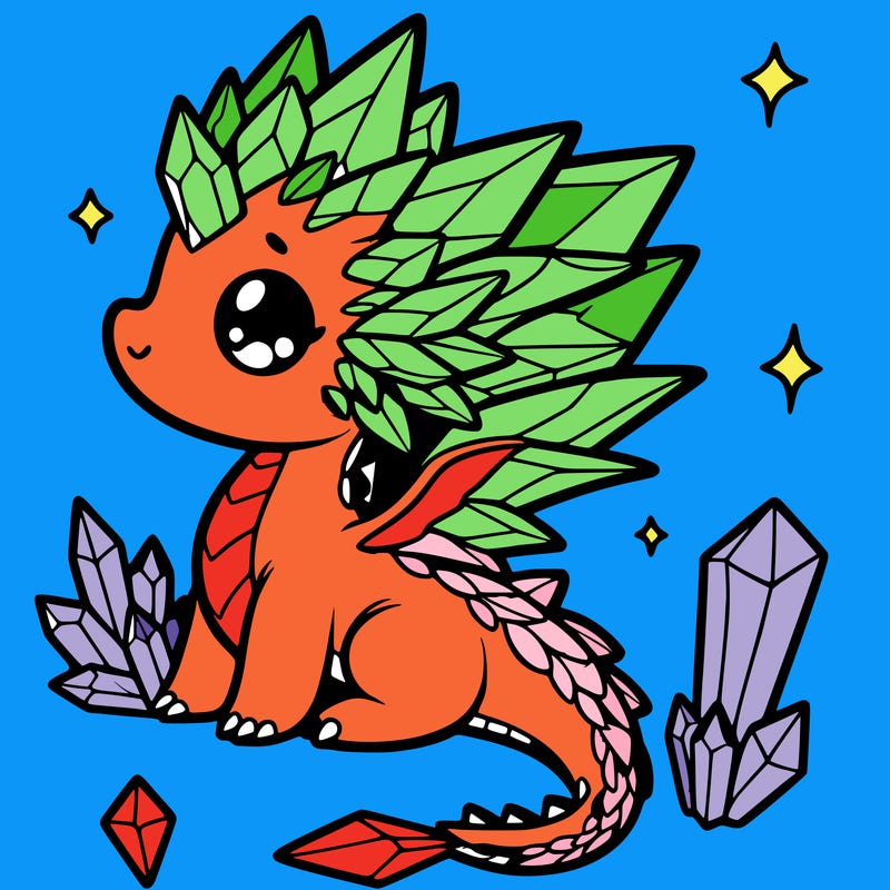 little cute crystal dragon