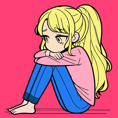lonely young woman who is sad