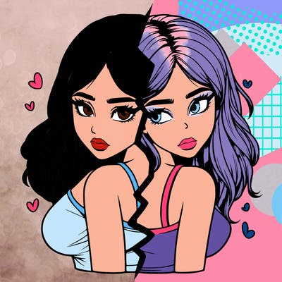 realistic girl split