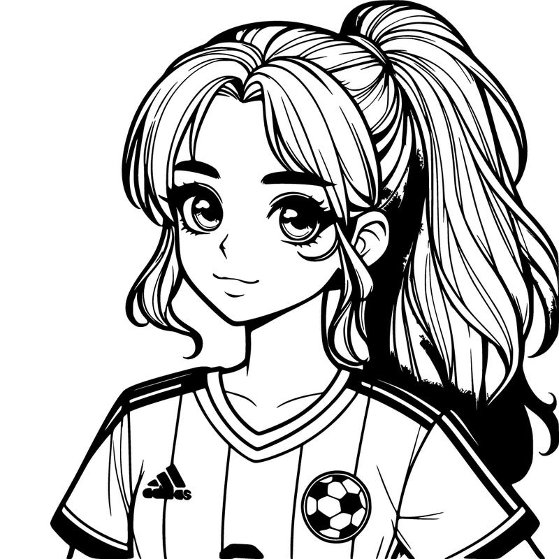 realistic girl wearing a soccer jersey