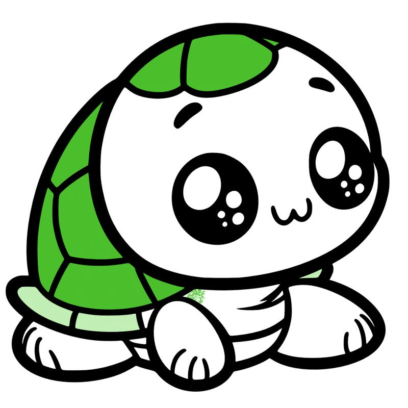 cute little animated turtle