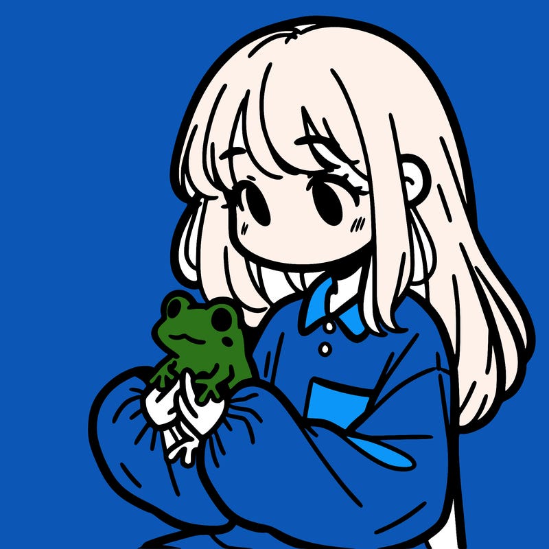 girl with long hair and a oversized shirt. and she is holding a frog