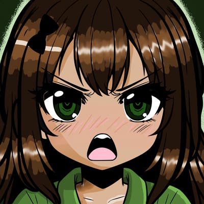 angry anime girl