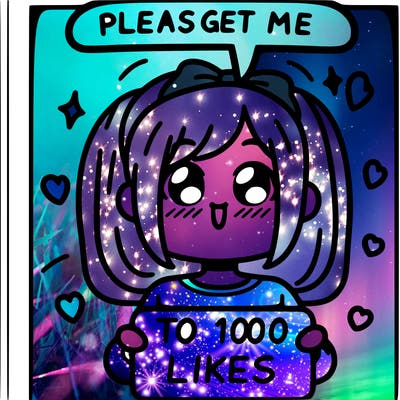 a girl saying please get me to 100 likes