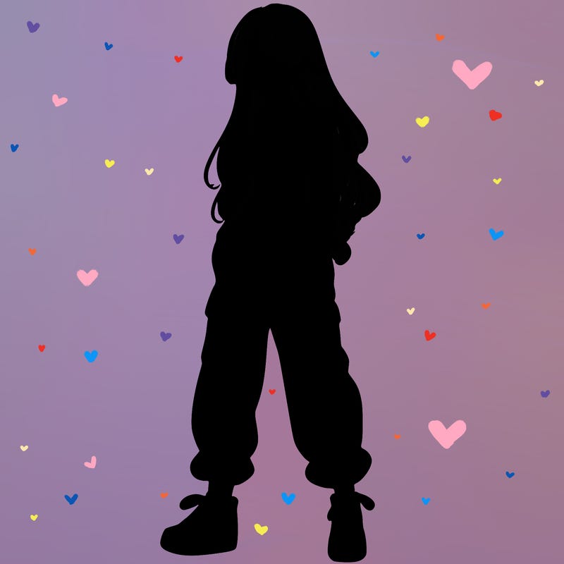 girl in baggy pants crop top and long hair