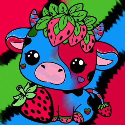 cute strawberry cow