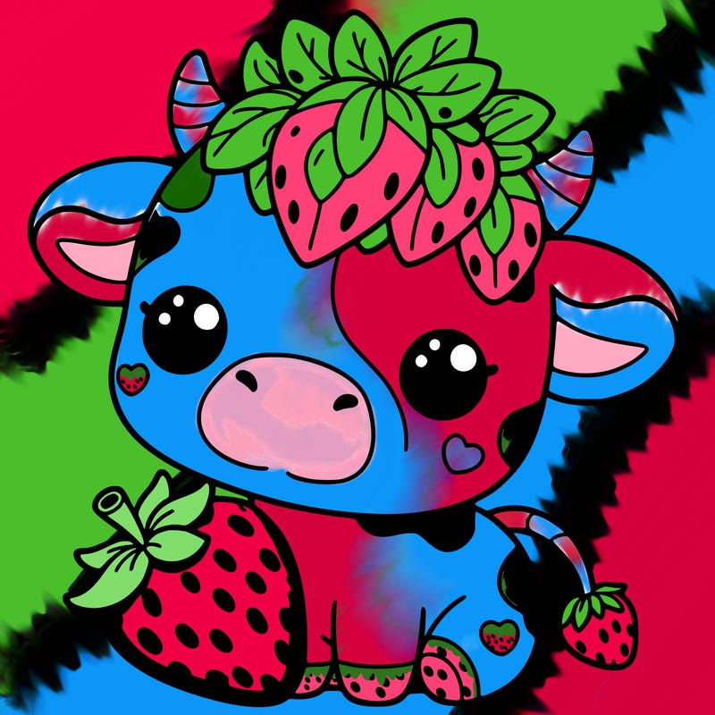 cute strawberry cow