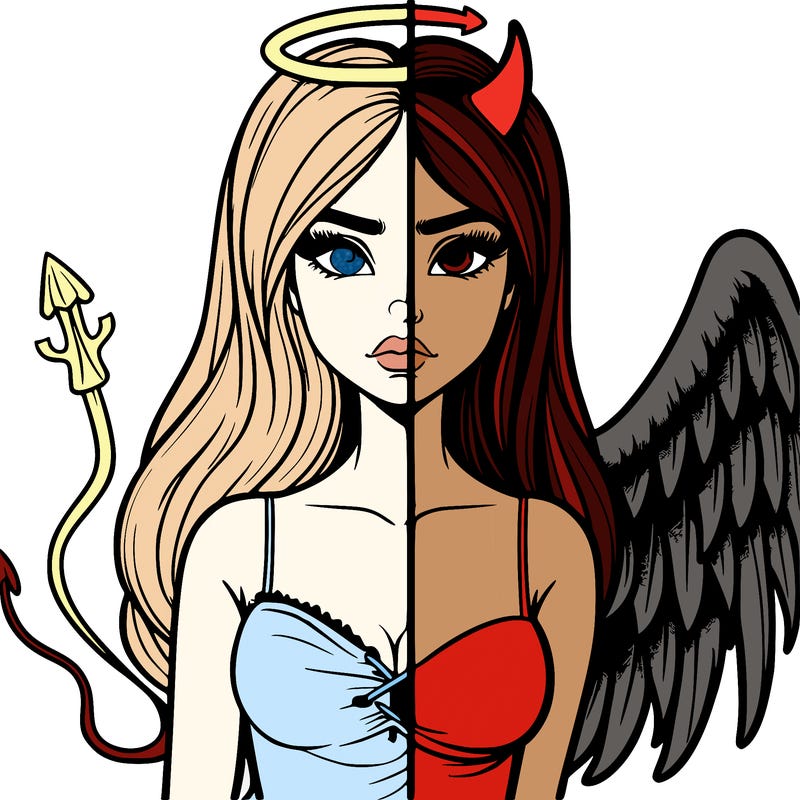 devil vs angel realistic girl