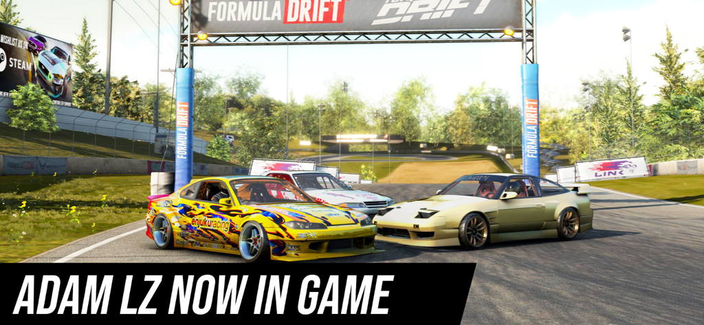 Torque Drift - Coches de drift personalizados en una pista con la marca Formula Drift en Torque Drift.