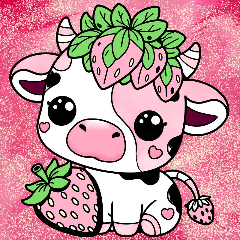 cute strawberry cow