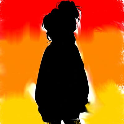 realistic girl with oversized sweater and messy bun