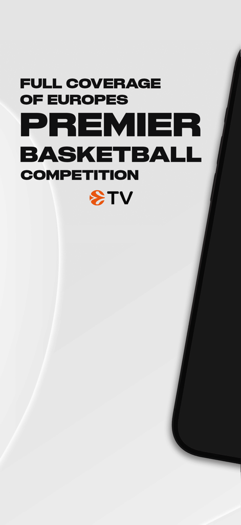EuroLeague TV - EuroLeague TV app promotional screen featuring text for full coverage of European premier basketball