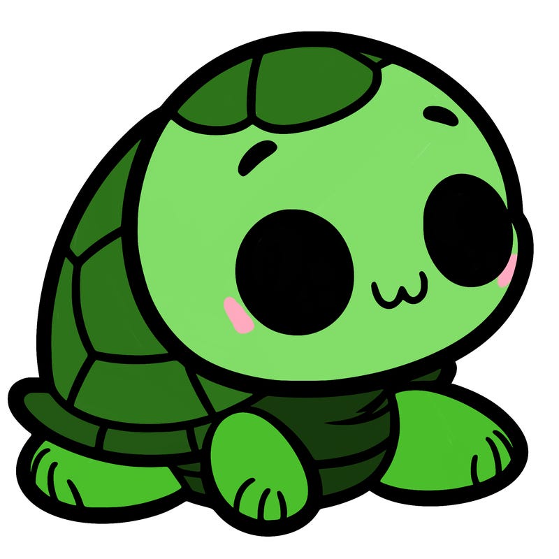 cute little animated turtle