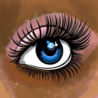 realistic eye long eylashes