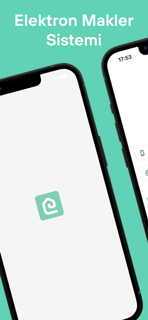 eMakler - Splash screen of the eMakler real estate app displaying the logo and the title Elektron Makler Sistemi