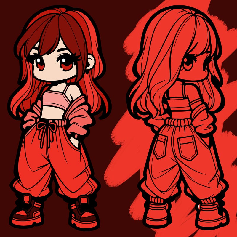 girl in crop top and baggy pants