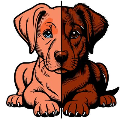 realistic dog split picture
