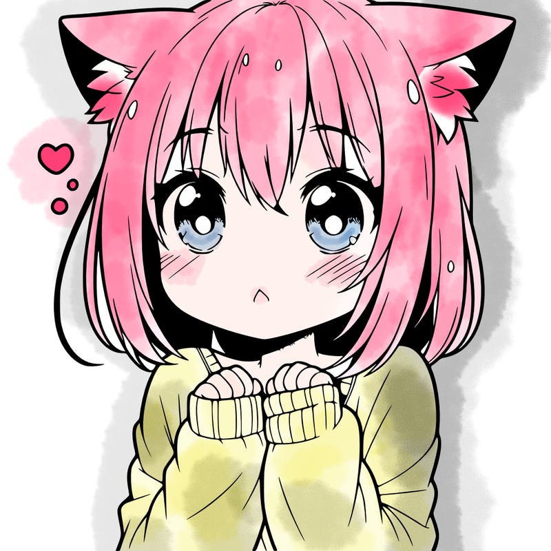 shy anime catgirl