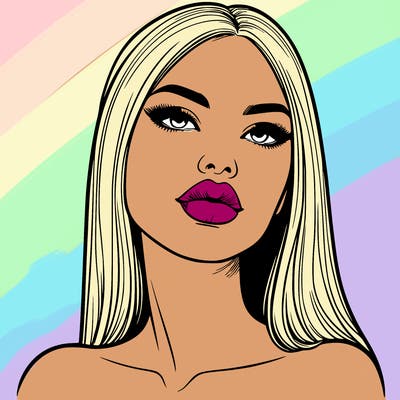 realistic woman with full lips