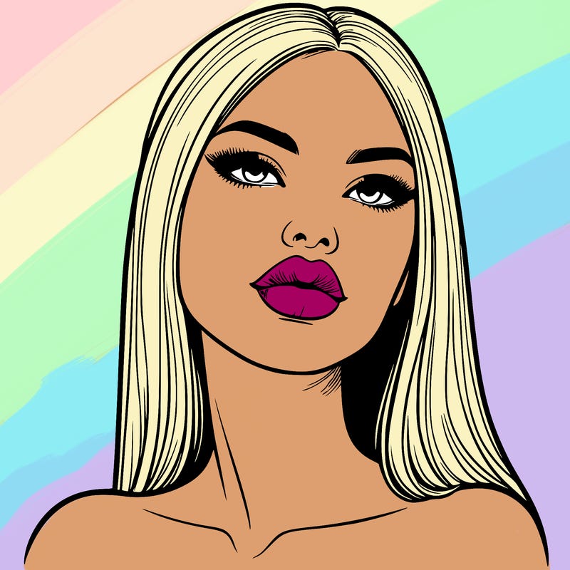 realistic woman with full lips