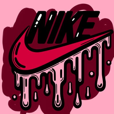 dripping nike logo