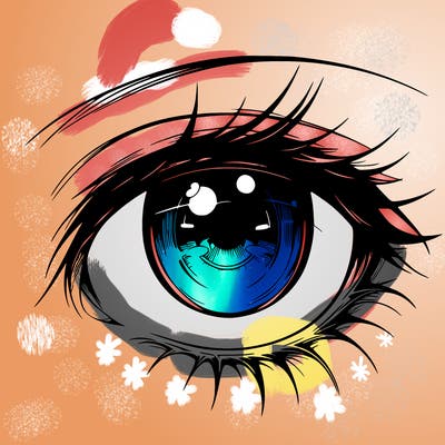 realistic anime eye fenale anime eye