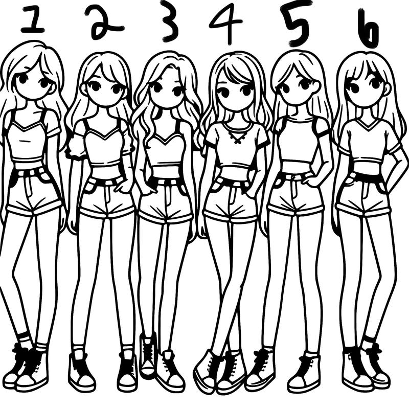 a group of girls wearing crop tops and shorts