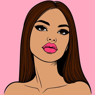 realistic woman with full lips