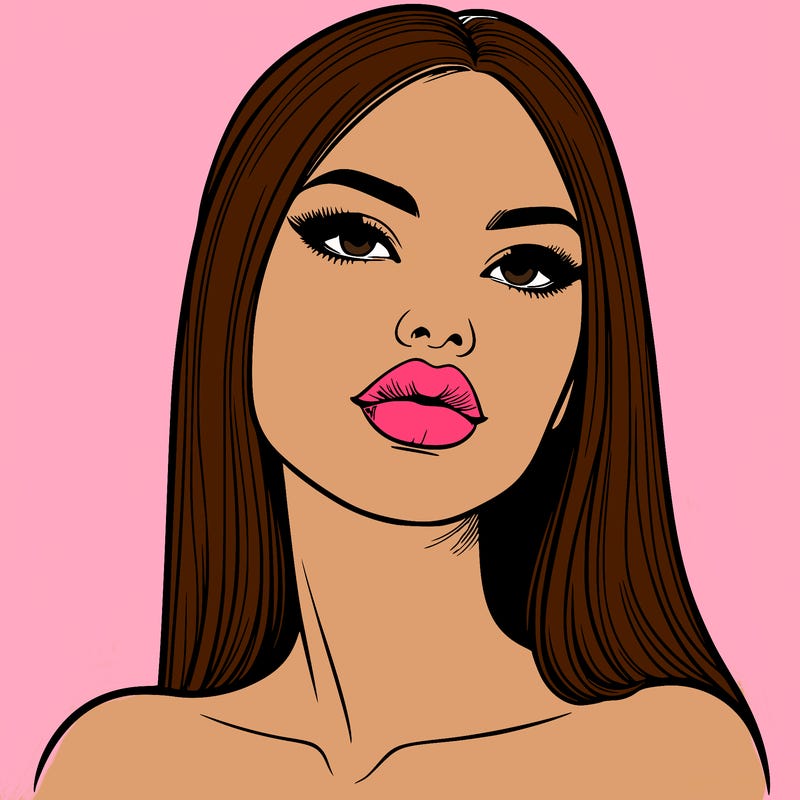 realistic woman with full lips