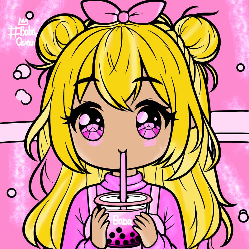 girl drinking boba