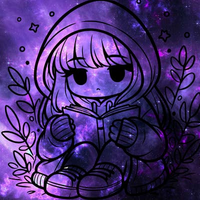 girl in oversized hoodie reading a book