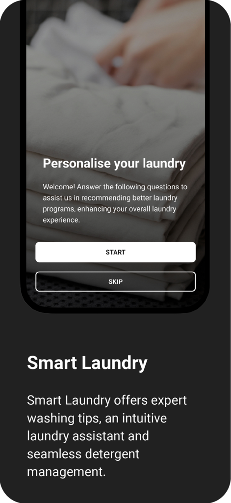 ConnectLife - ConnectLife app interface showing smart laundry personalization and assistant features