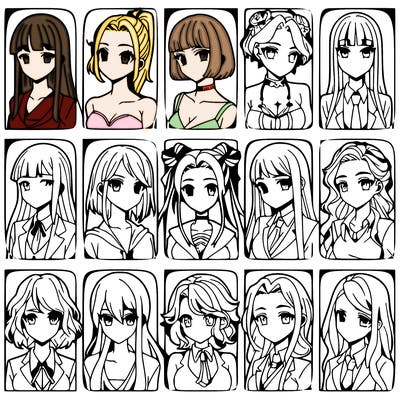 girls that look diffrent anime