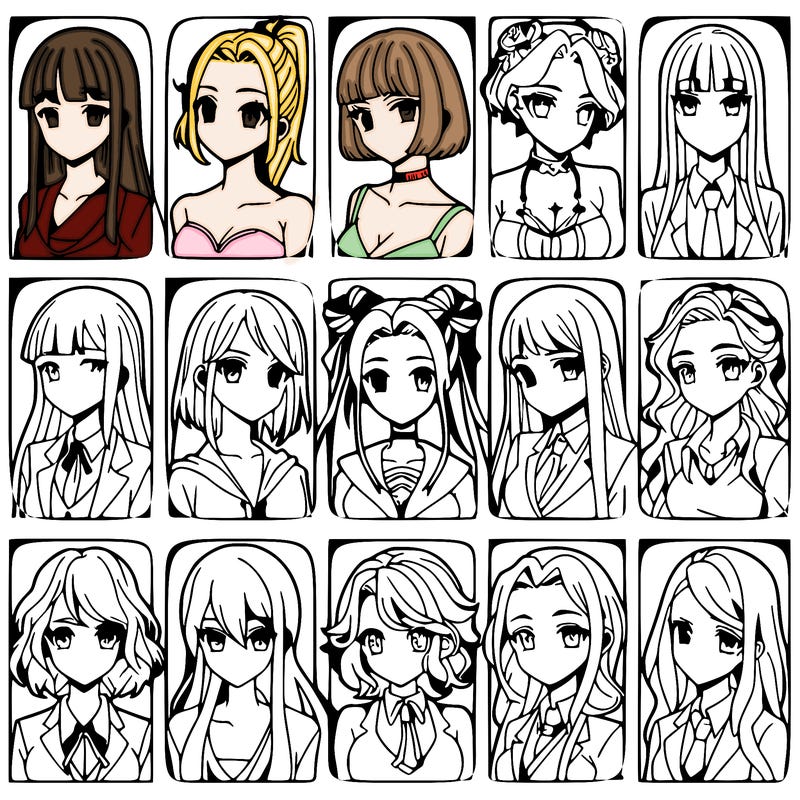 girls that look diffrent anime