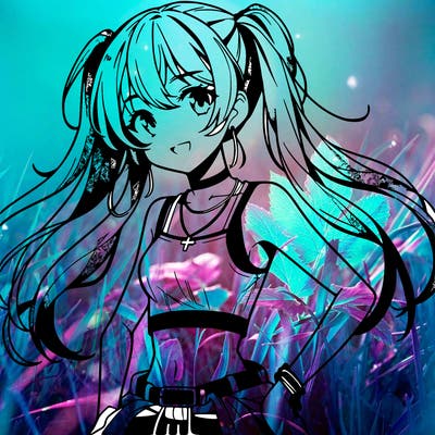 anime girl wearing crop top