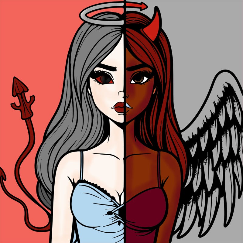 devil vs angel realistic girl