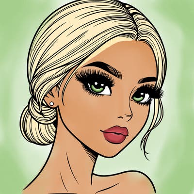 realistic girl with lashes