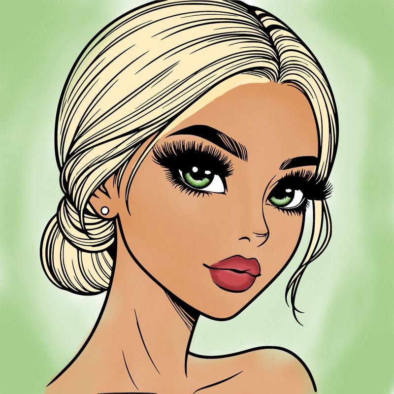 realistic girl with lashes