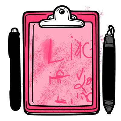 blank clip board with pen